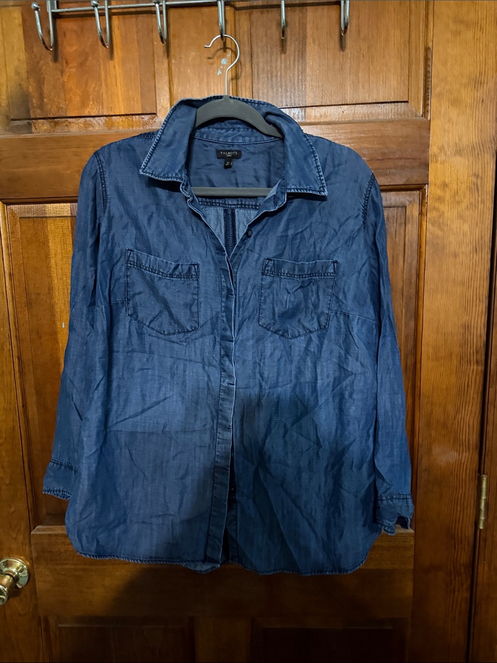 Talbots Indigo Blue Button-Down Denim Shirt